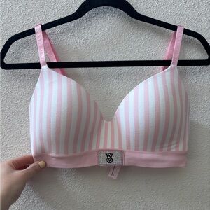 Victoria's Secret Pink and White Striped Bra